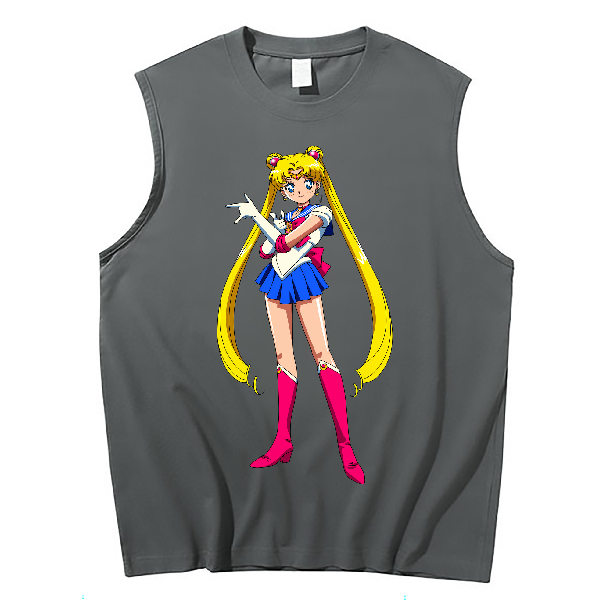 （画像用） 美少女戦士セーラームーン 月野 うさぎ つきの うさぎ Sailor Moon Tsukino Usagi コットン100％タンクトップ（フロントプリント）